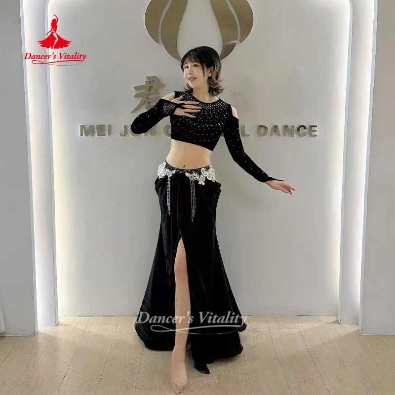 BellyDance Set Aangepaste Lange Mouwen Top + Sexy FishTail Lange Rok 2 Stuks Oosterse Dansvoorstelling Kostuum Danser Vitaliteit