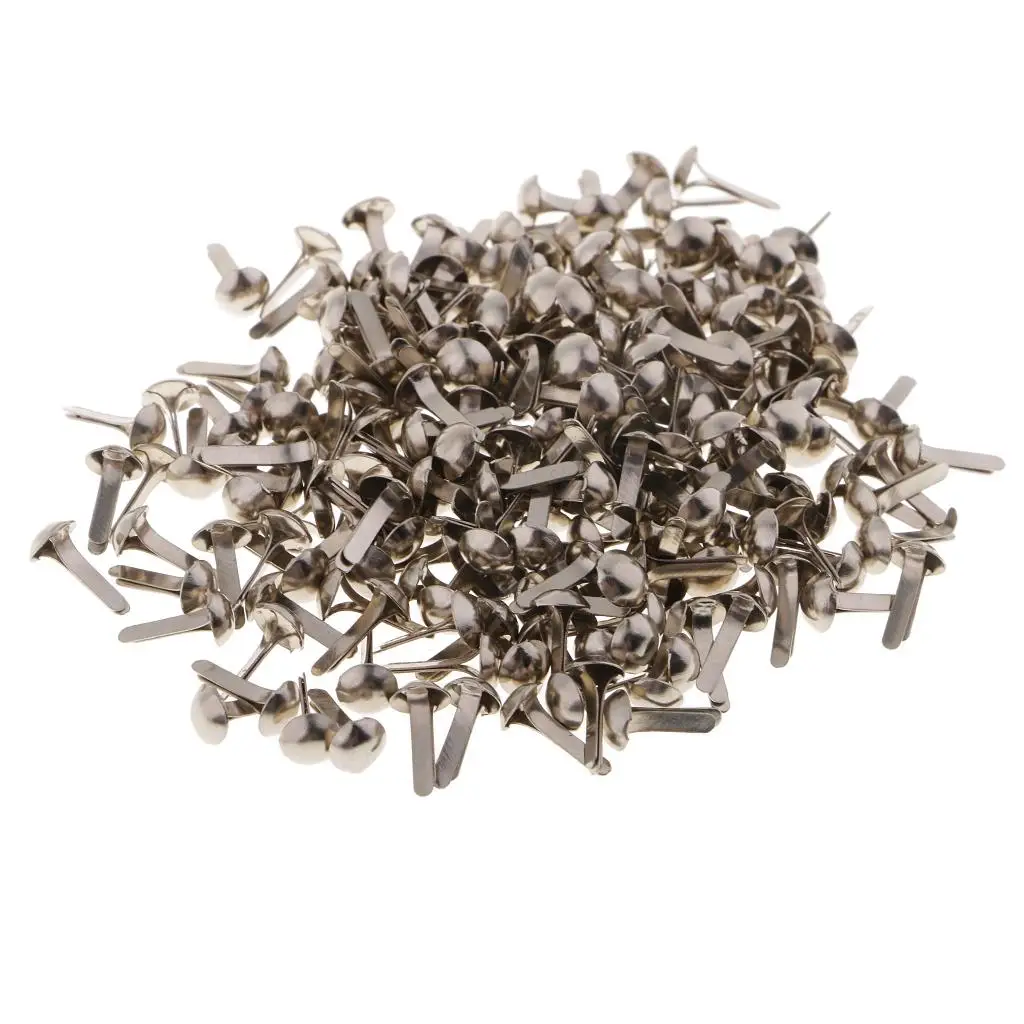 200 Pieces 4.5mm Round Head Split Pins Metal Brads Paper Fastener Decorative Brad for Scrapbooking DIY Craft Decoration