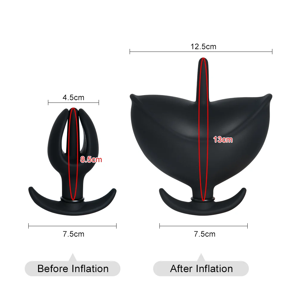 BDSM-tapón Anal inflable en forma de flor para hombres y mujeres, consolador extraíble, bomba expandible, Vagina, ano, expansión, juguete sexual Gay