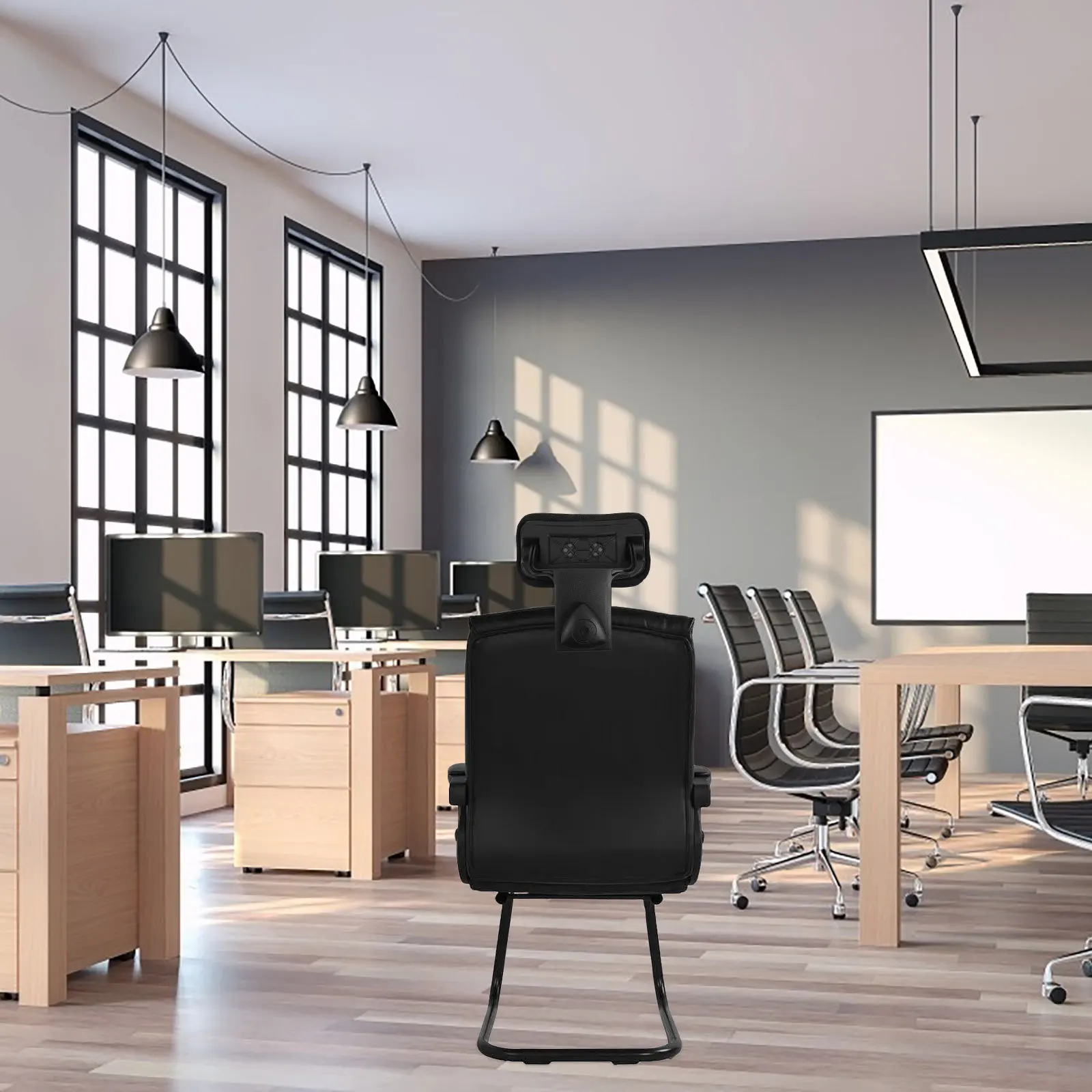 

Black Attachable Headrest for Office Chair Computer Chair Head Rest 1.9-2.3cm Thickness Neck Support Pillow Universal Fit