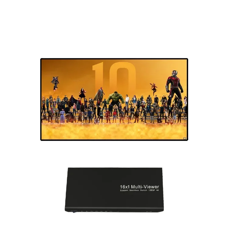 Bitvisus Professional Audio Video & Lighting 4K HDMI Multi Viewer 16 Channels Multi Screen Switcher