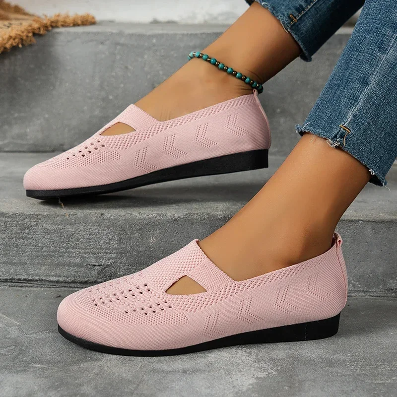 Women\'s Summer 2024 Simple Round Toe Design Anti-Slip Flat Low-top Shoes Outdoor Casual Comfortable Breathable Women\'s Shoes