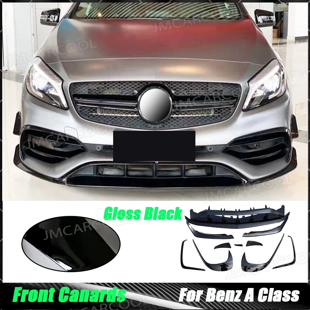 

Front Bumper Lip Splitters For Benz A Class W176 A200 A250 A45 For AMG Side Bumper Trims Spoiler 2016-2019 Car Styling