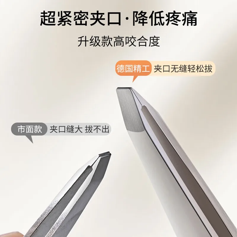 Ensemble de pincettes à sourcils argentées en acier inoxydable, ensemble d'outils de beauté professionnels pour la croissance intérieure des poils du visage, 4 pièces