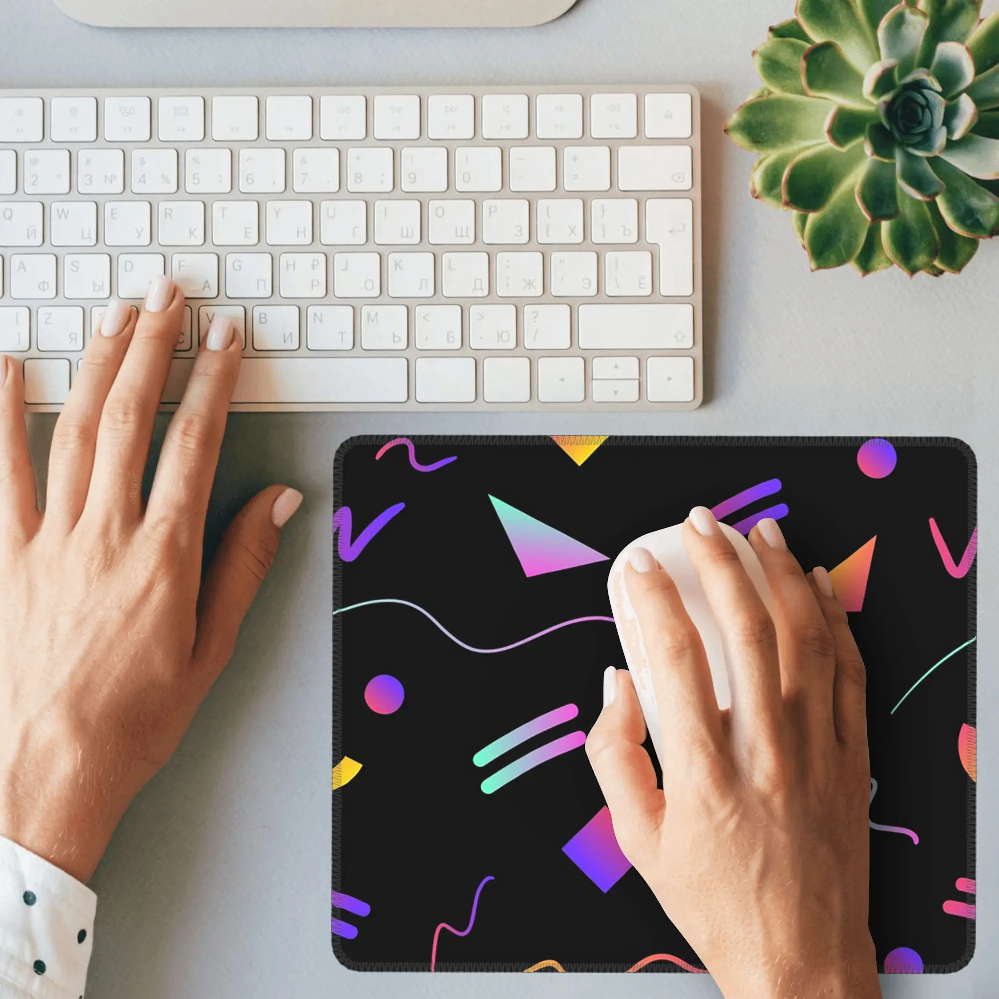 レトロ 80 年代パターンマウスパッドコンピュータキーボードマウスマットゲーム PC ラップトップデスクマットオフィスアクセサリーテーブルマット