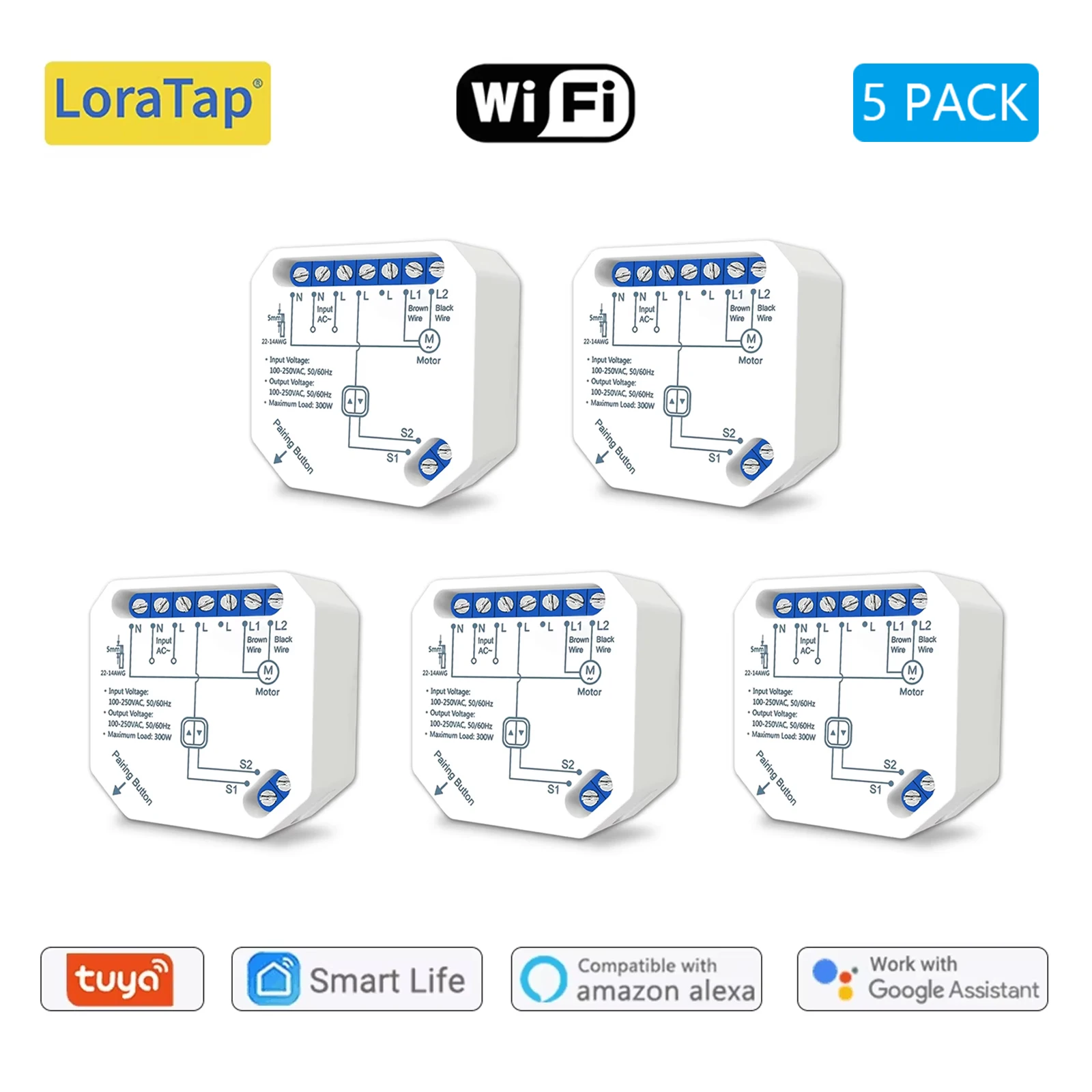 Tuya Smart Life WiFi Vorhänge Schalter Verbunden Rollladen Steuer Jalousien Motor Google Home Alexa Elektrische Fenster LoraTap