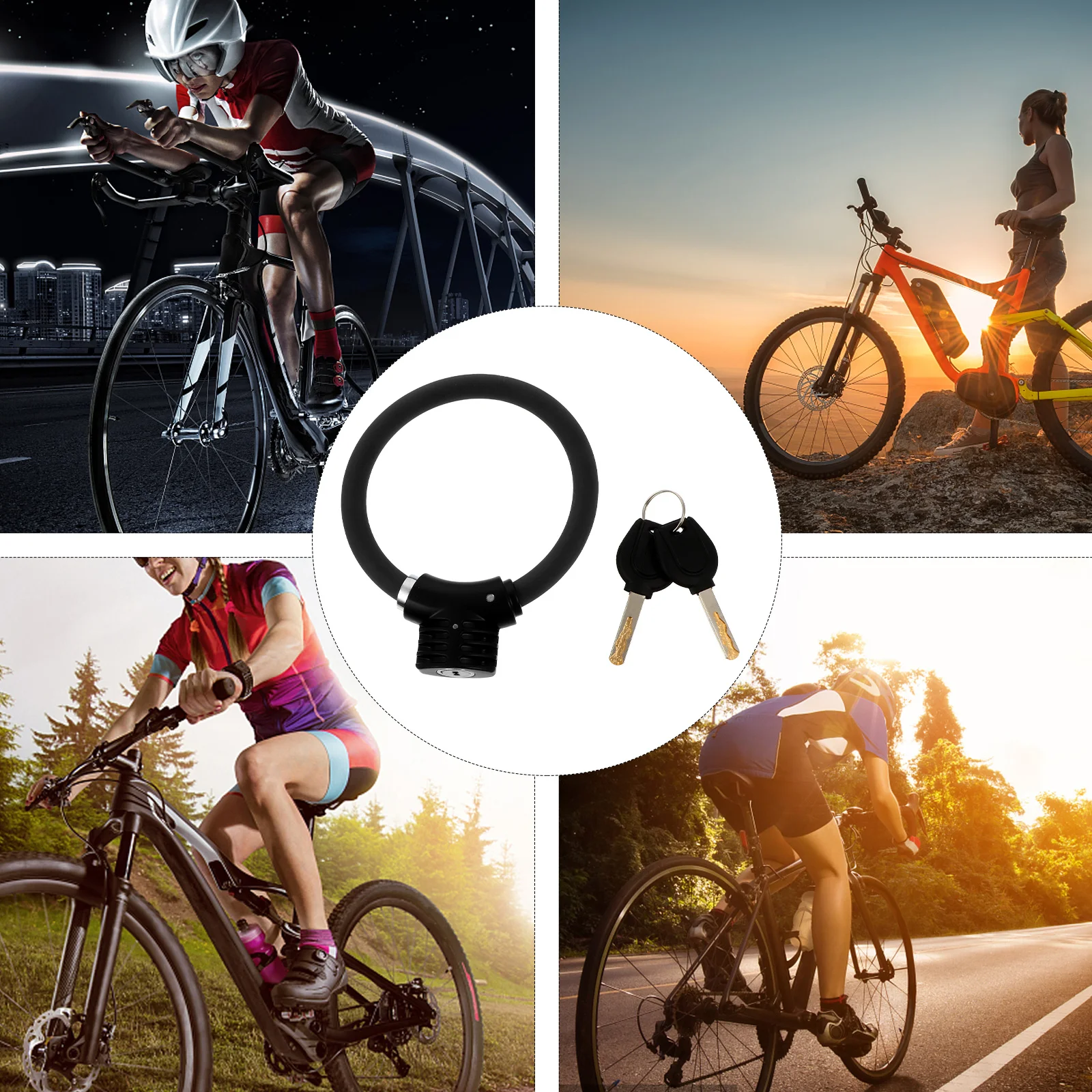 

Cycling Bike Ring Zinc Alloy Anti-Theft Core Steel Cable Bike Thickened Lock Outdoor Sports Safety Lock Padlock
