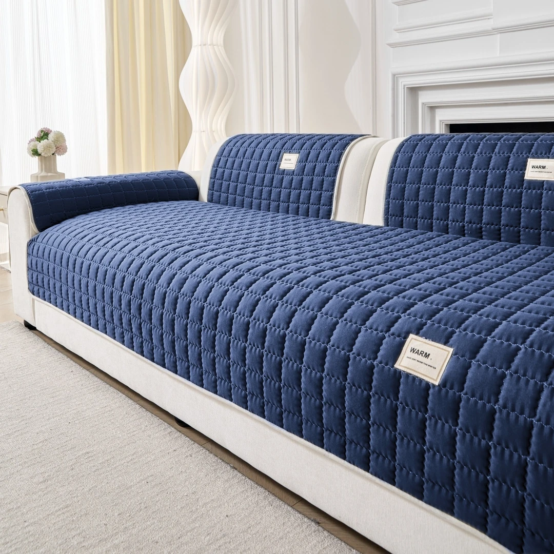 Einfacher, gesteppter, rutschfester Sofabezug, Möbelschutz für Schlafzimmer, Büro, Wohnzimmer, Heimdekoration – Detail 12