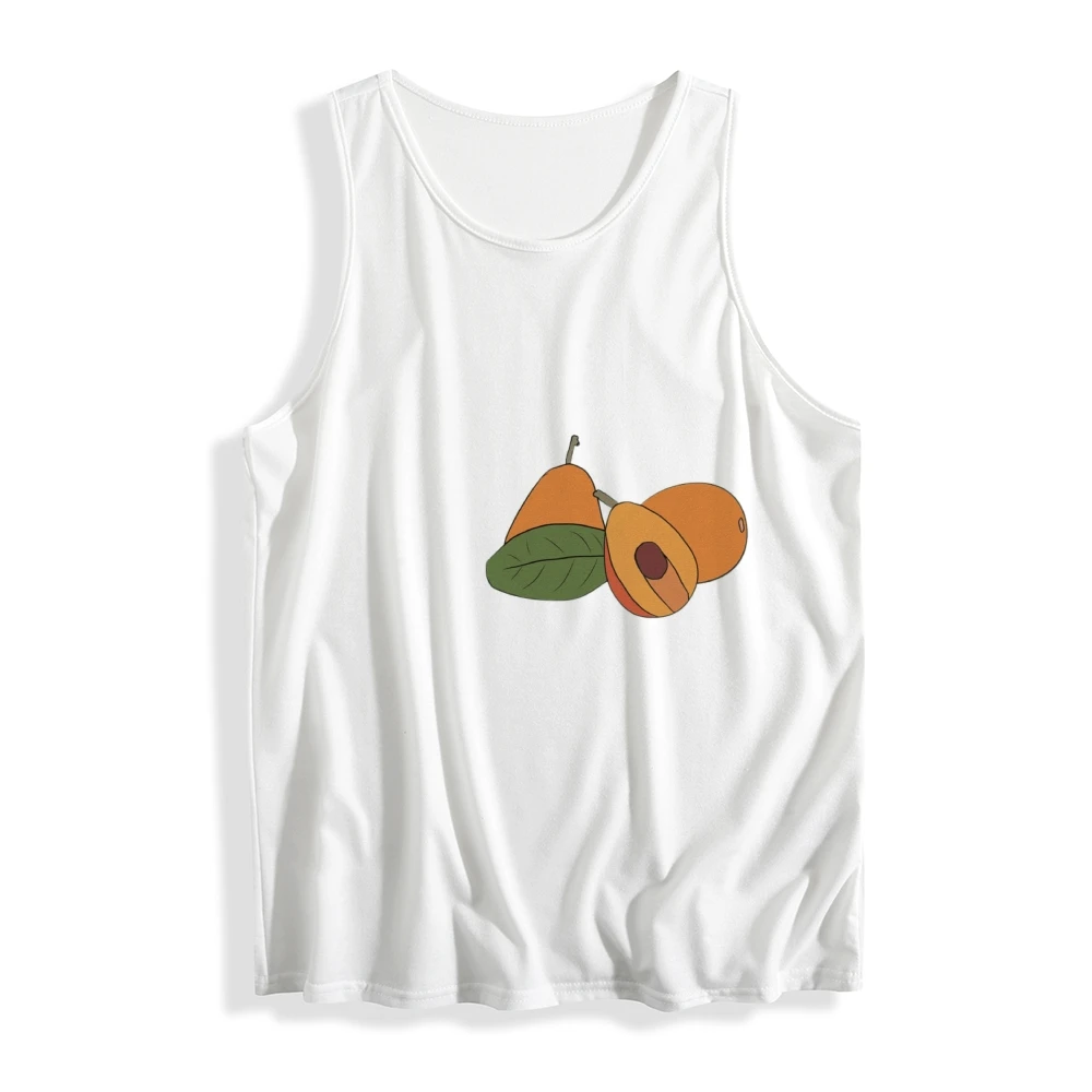 Unique Daily Wear Tank Top Trendy Summer Comfort Cotton Casual Sleeveless Top With Pear - themed Cartoon Print For Women