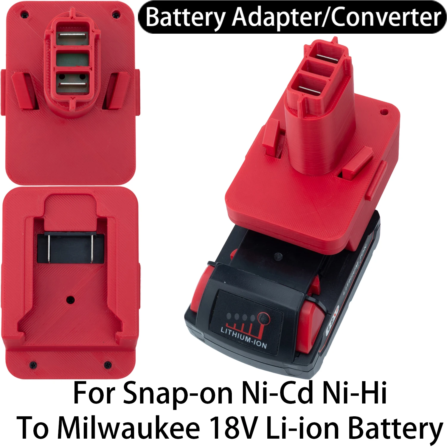

Battery Adapter/Converter for Snap-on Ni-Hi Ni-Cd tools to Milwaukee 18V Li-Ion Battery Adapter Power Tool Accessory