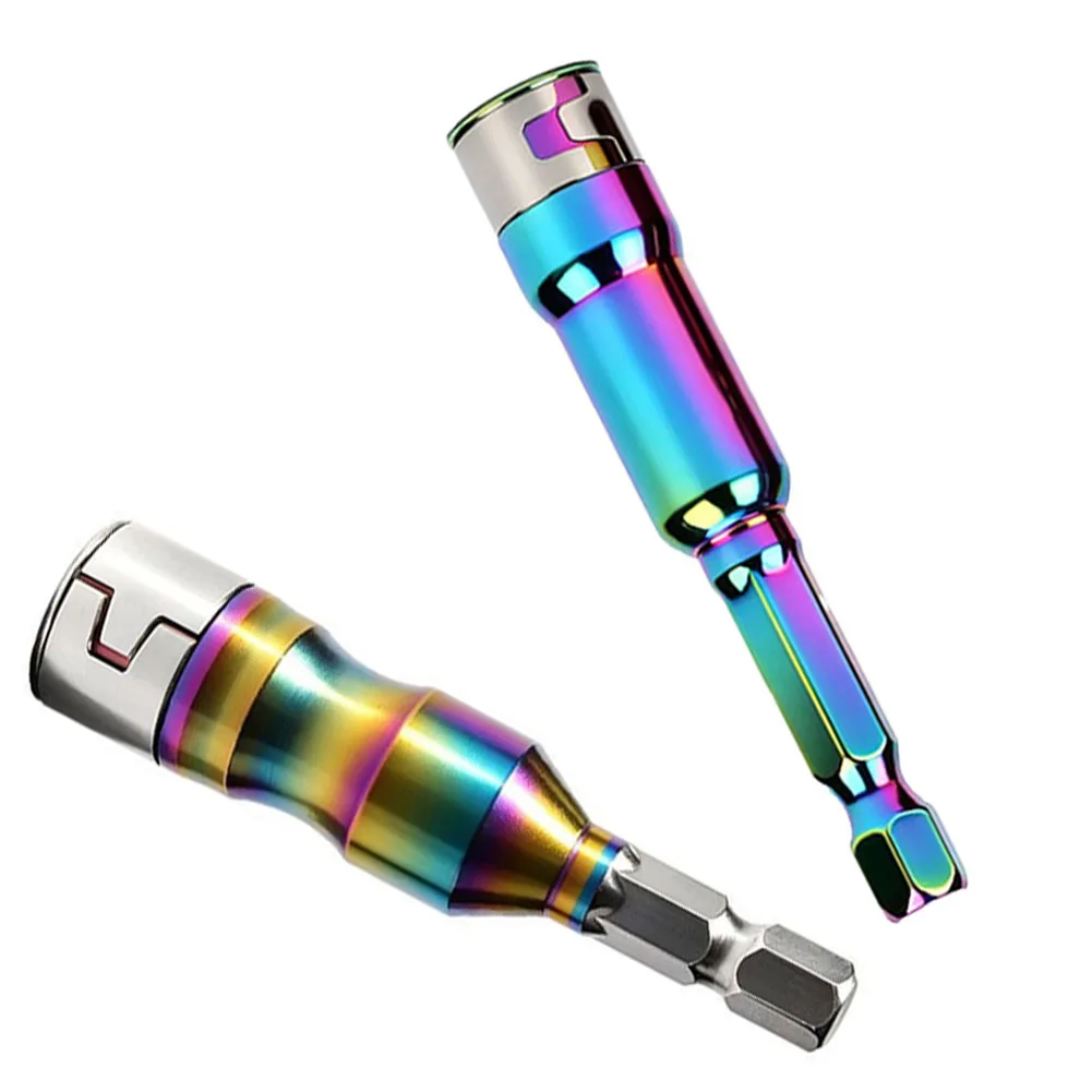 8mm Hex Steel Ball Socket Non Magnetic Quick Release Adapter with 60mm Connecting Rod for Electric Screwdrivers Drills