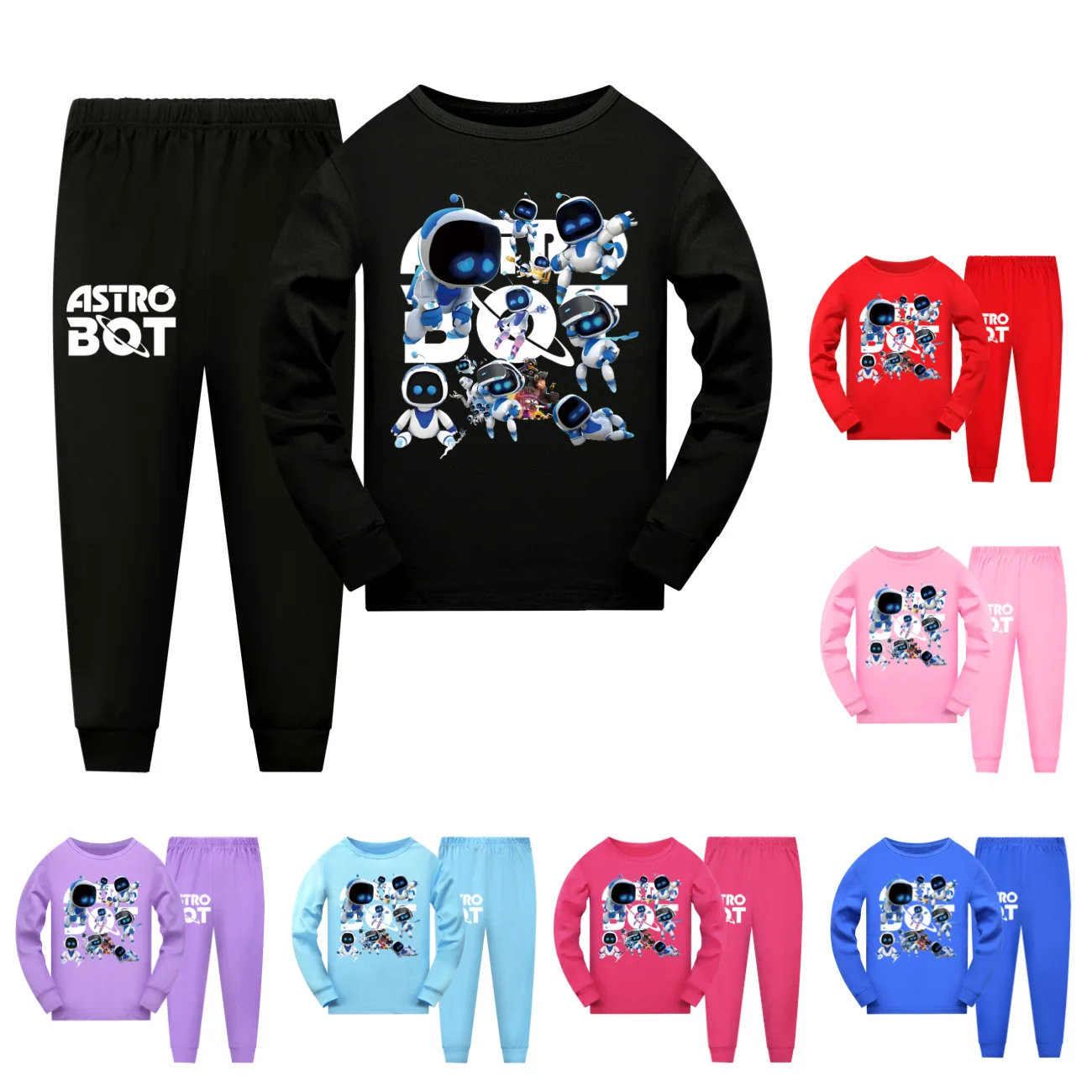 

Cartoon Astro Bot Pajama Set Boys Game Astrobot Figure Kids Long Sleeve Autumn Nightwear Girls Kawaii Loungewear Children's Sets