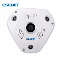 ESCAM QP180 HD 960P 1.3MP 360 degree panoramic fisheye PTZ infrared camera VR camera support VR box and micro SD card