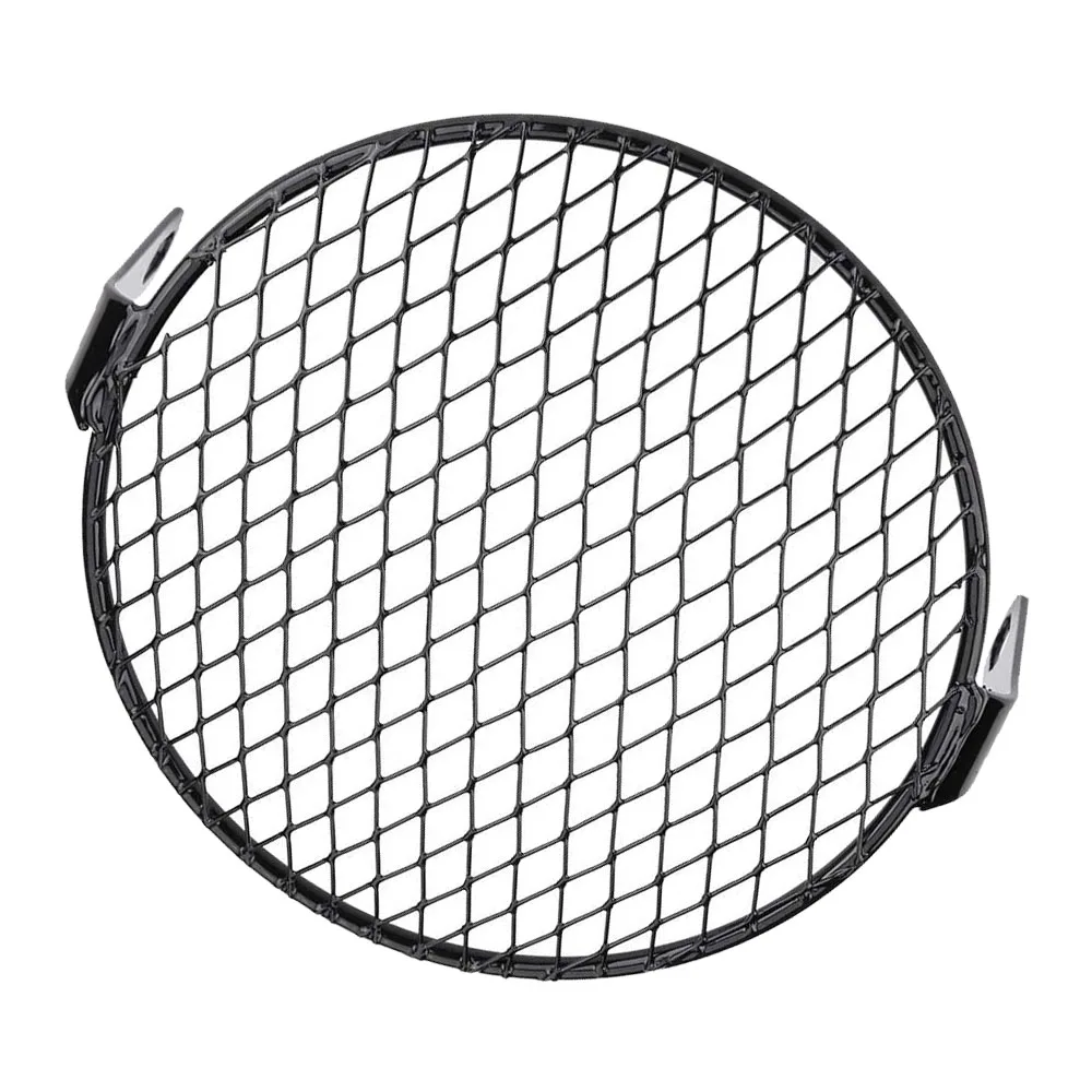 6.5'' Motorcycle Headlight Protector Guard Cover Headlamp Mesh Grill Universal For Harley Ducati Chopper Yamaha Cafe Racer