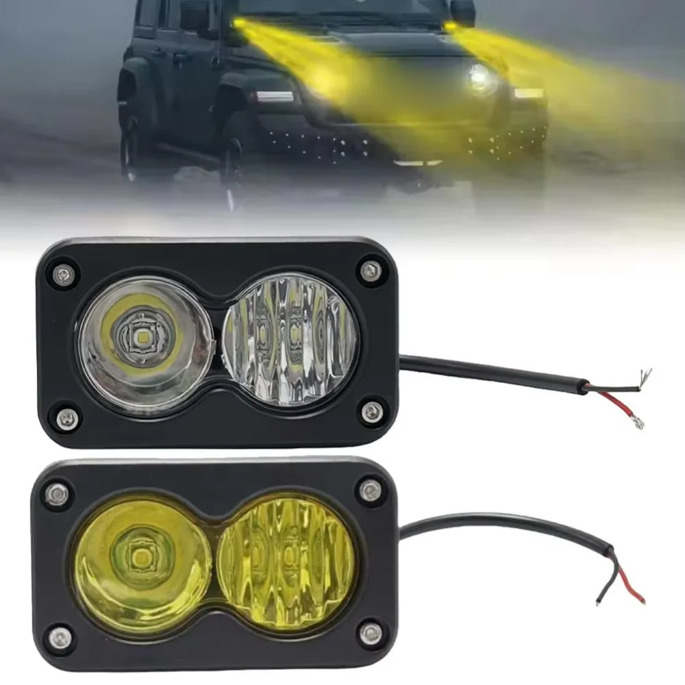 3 Inch Car Spotlight White Yellow LED Pod Driving Work Light For Motorcycle Pickup Truck Offroad Roof Luggage Rack Lamp U3O8