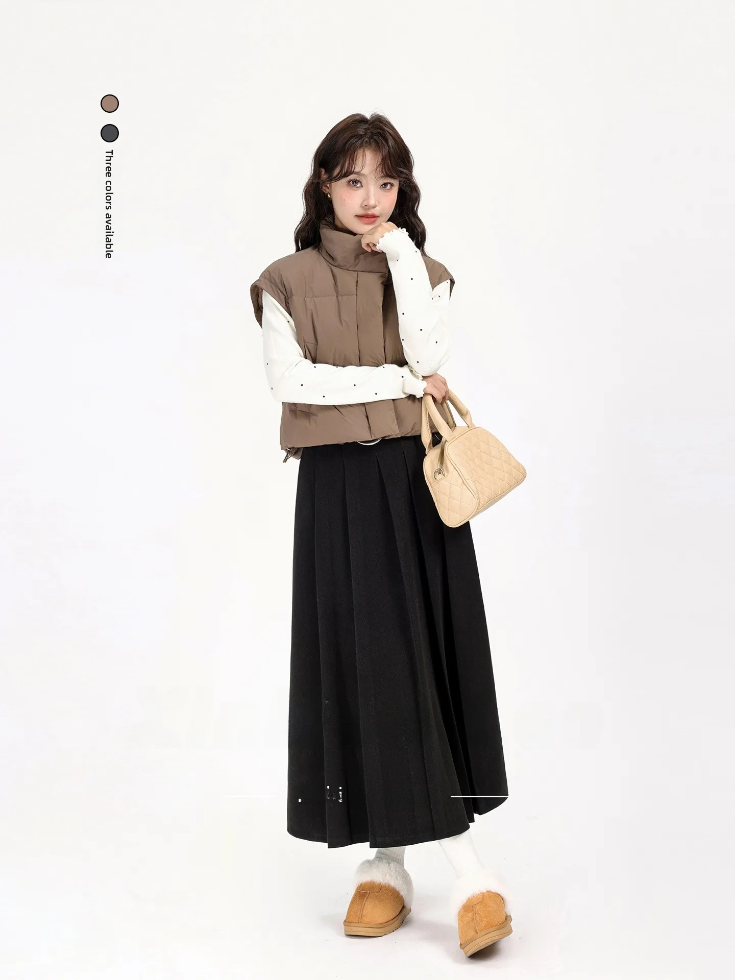 

Winter New Sle Lightweight Warm Stand Collar Svel down Jaet Korean Simple Retro ort Vest Women's Faion Outerwear