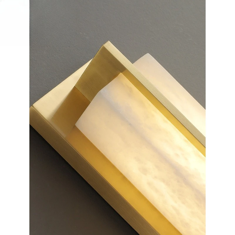 Nova lâmpada de parede antiga de mármore natural LED totalmente em cobre chinês