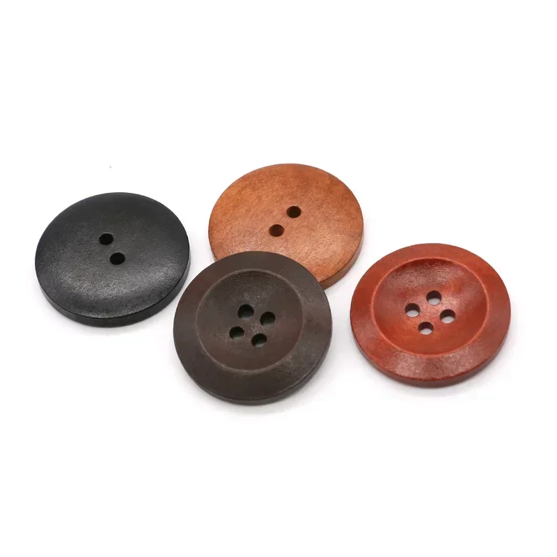 100pcs 10mm-38mm Solid Wood Buttons For Sweater Shirt Coat Natural Button For DIY Craft Supplies