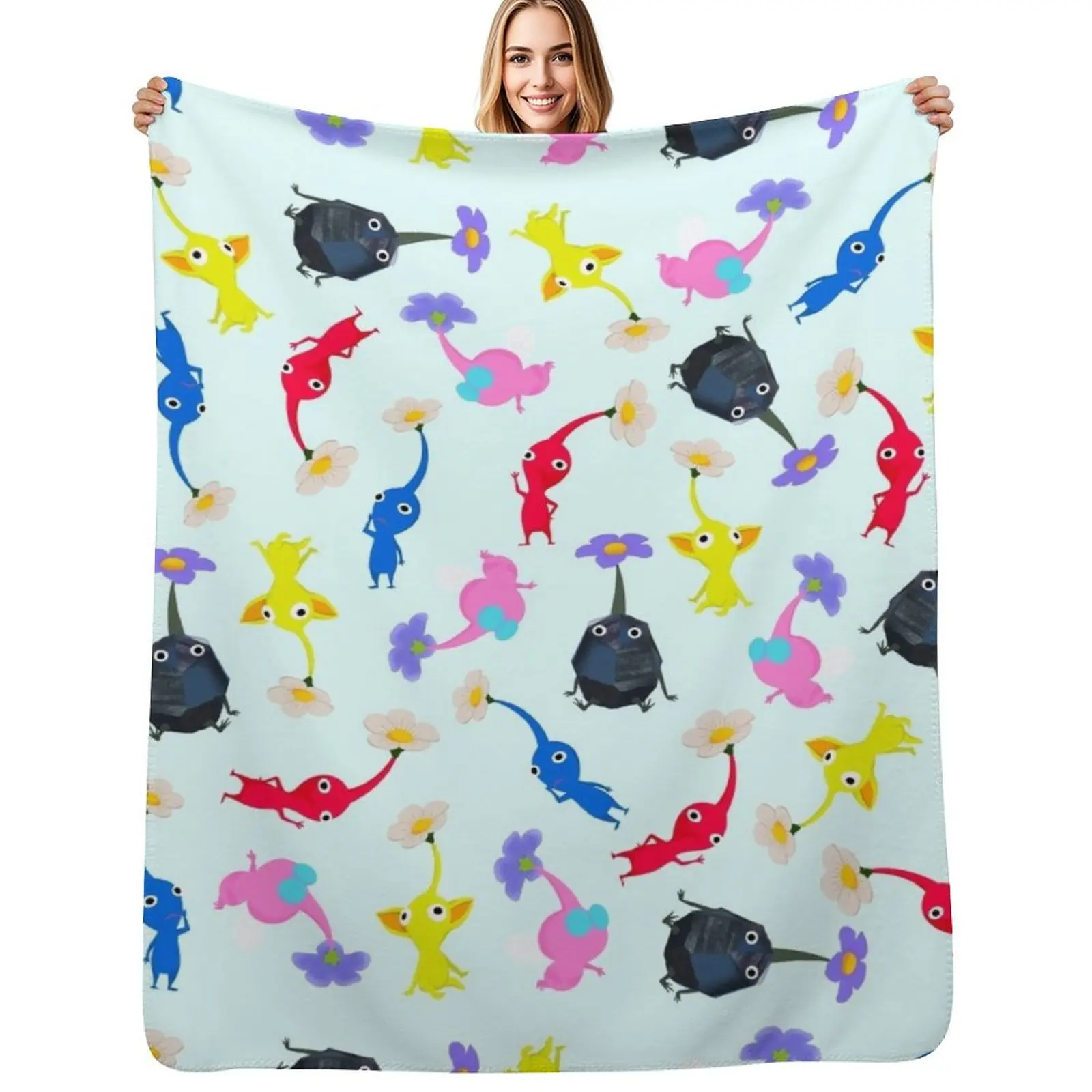 

Pikmin Throw Blanket Long Lasting Soft Plush Blanket for Daily Use