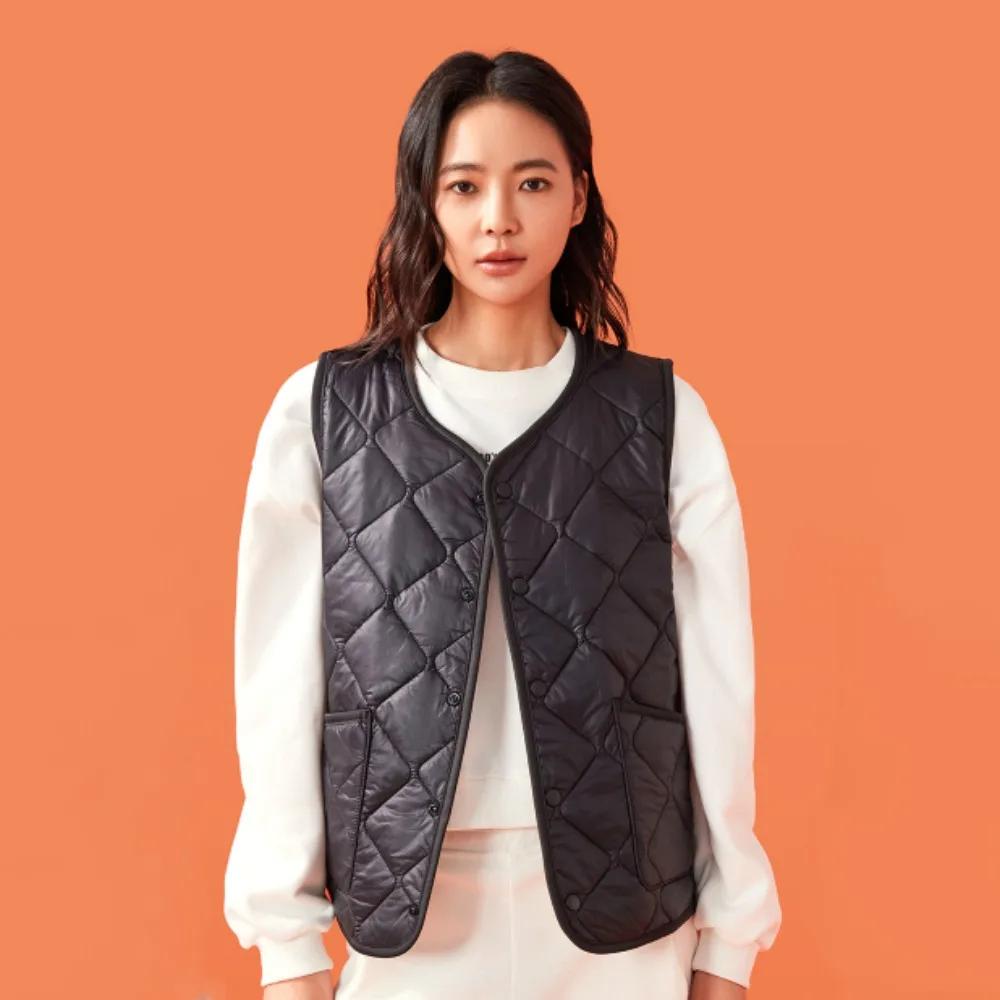 Coldproof Oversized Women Woolen Vest V-neck with Pockets Sleeveless Coat Top Thick Men's Waistcoat Outerwear