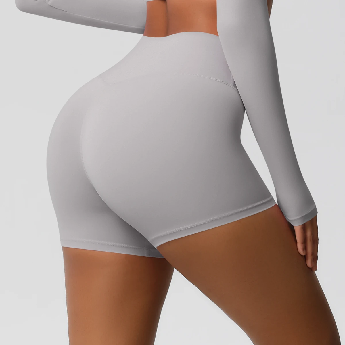 Damen-Sportshorts, Yoga-Shorts, nacktes Gefühl, hohe Taille, Yoga-Shorts, Push-Up, Fitness-Leggings, Bauchkontrolle, Yoga, schmale Shorts – Detail 30