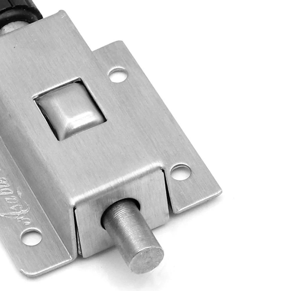 

1 set 1 Set Stainless Steel Door Latch Automatic Gate Lock Bar Bolt Security Closure Home Safety Silver Easy Install Hardware