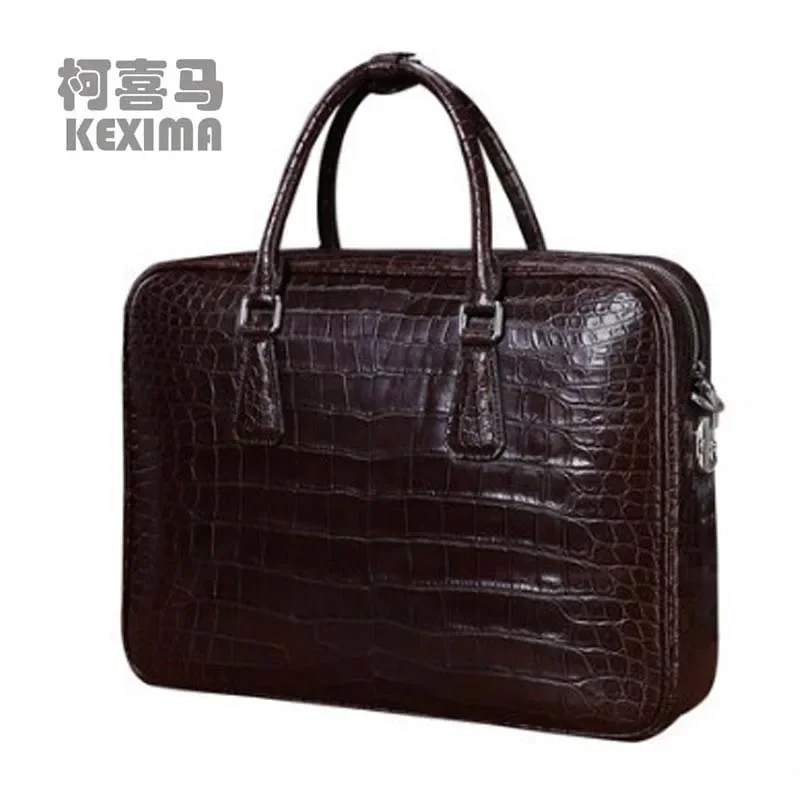 heimanba men briefcase crocodile  new crocodile  men's bag men's business handbag large capaciity