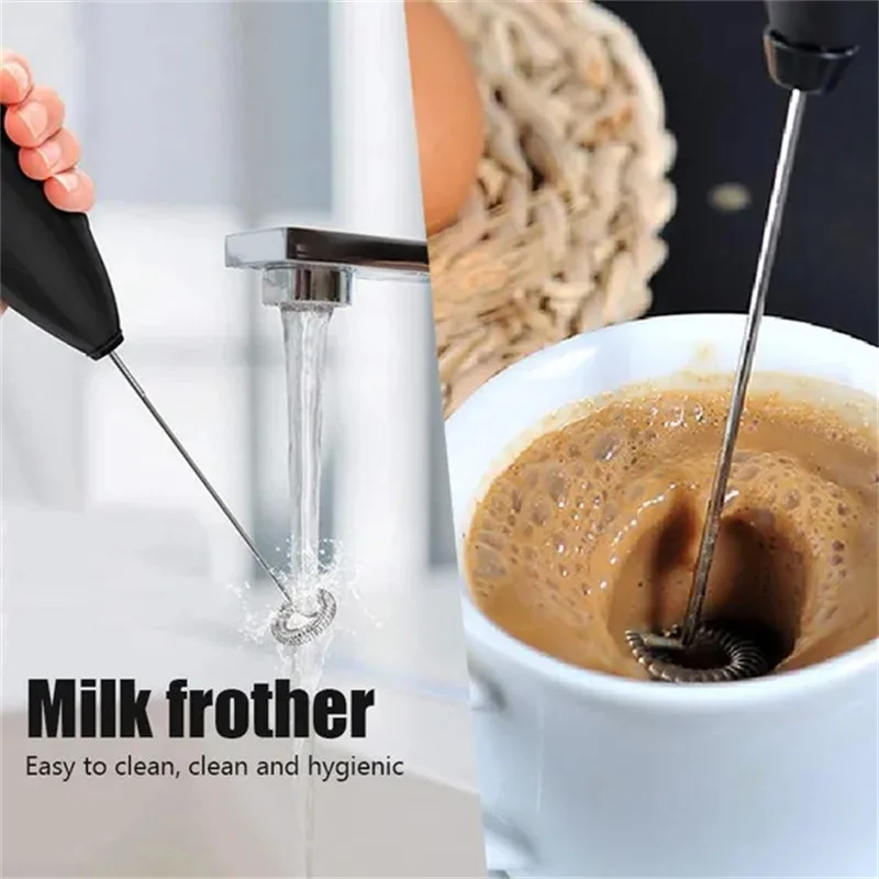 Melkschuimer Handmixer Elektrische Koffie Foamer Eierklopper Rvs Cappuccino Mini Roerder Draagbare Thuis Keuken Tool