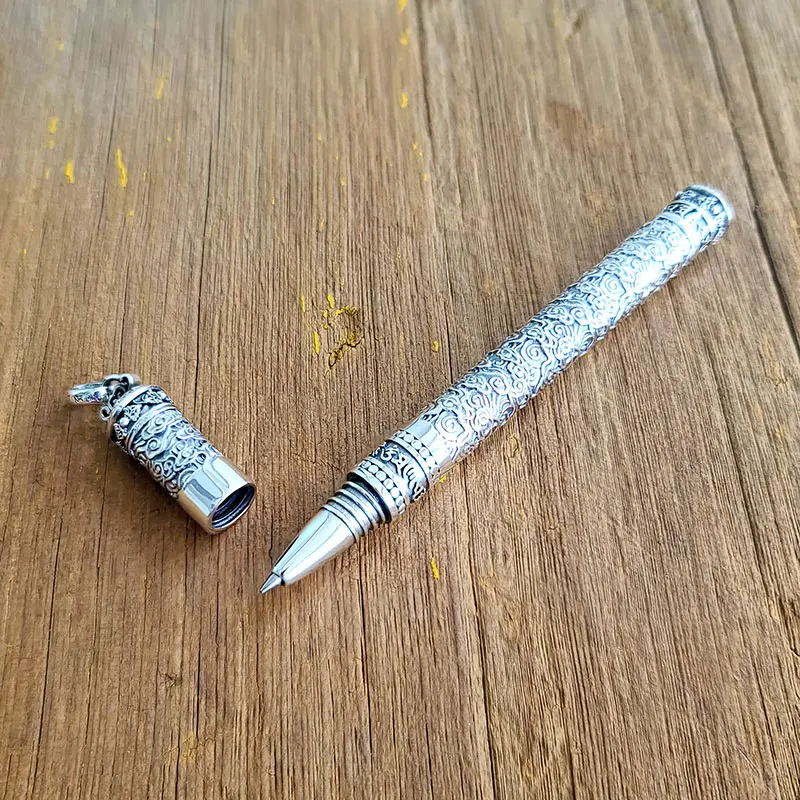 

WRITE BEAST Cloud Carving Collection Ballpoint Pen Metal Silver Plated Unique Luxury Craft Signature Gel Pens Teacher Gift