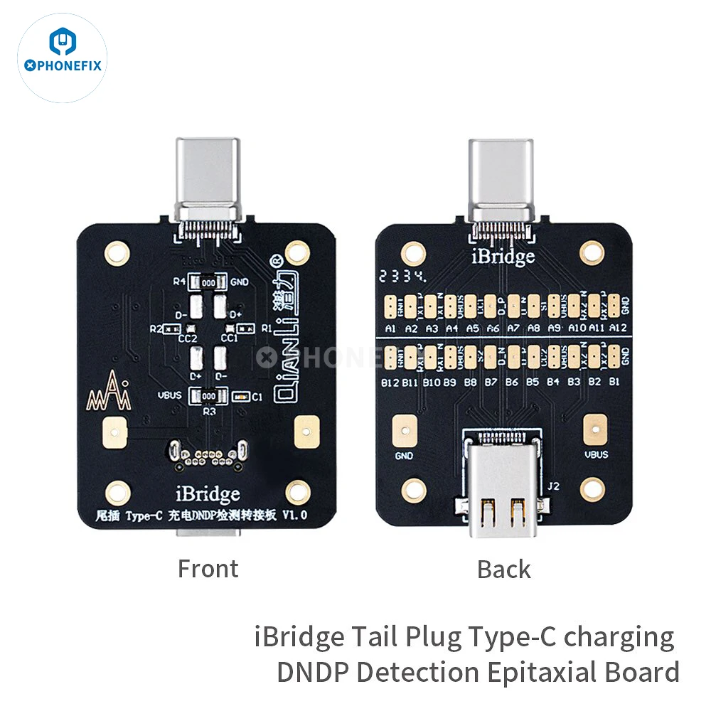 QianLi iBridge Tail Plug Type-C Charging DNDP Detection Epitaxial Board Fault Analysis and Data Capture Type-C Tail Plugs Tester