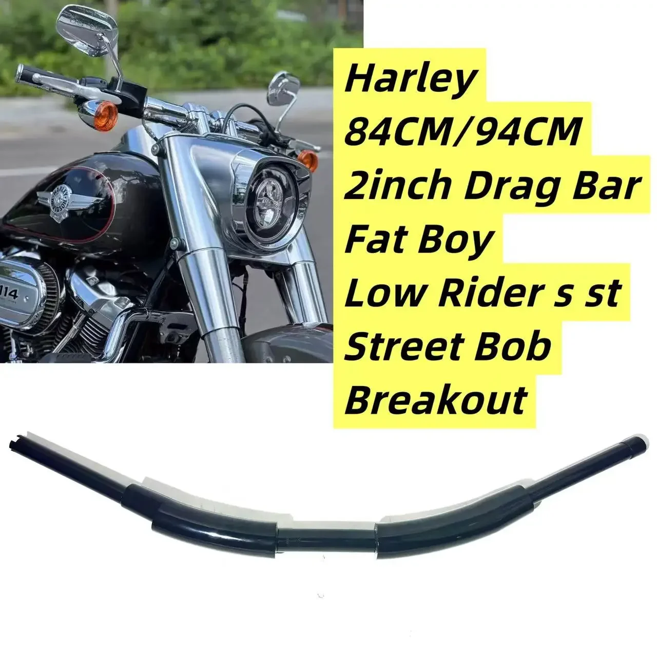 

2-дюймовый руль для Harley Fat Boy Low Rider Street Bob Breakout 883 X48, руль мотоцикла, аксессуары для ручек