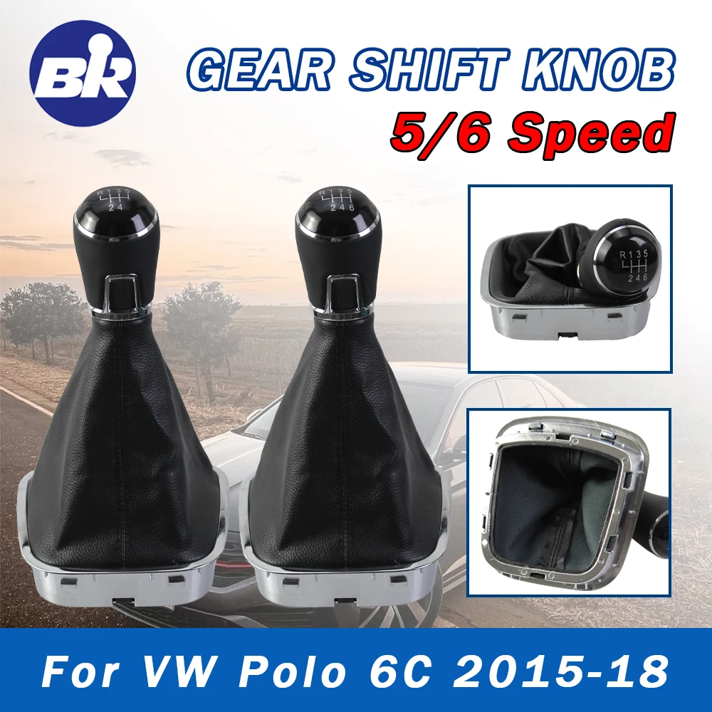 New Product 5/6 Speed Gear Shift Knob Lever Dust Cover Boot Leather Suit Part  For VW Polo 6C 2015 2016 2017 2018 Interior