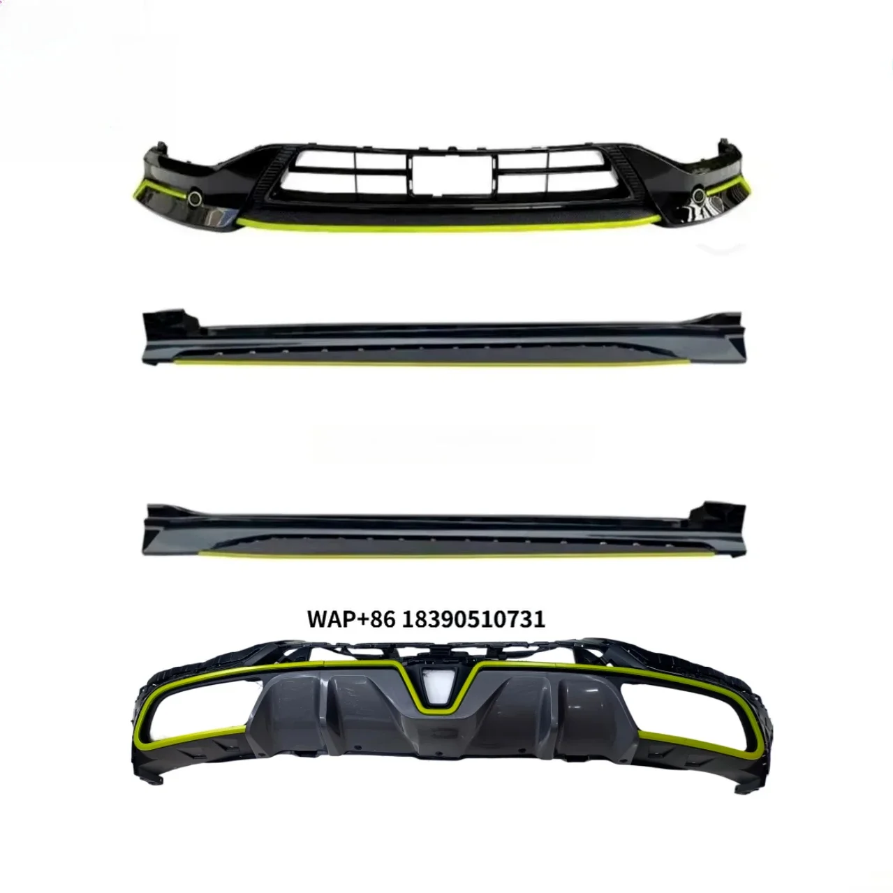 

PP Full Set Body Kit Lip Gloss Front Rear Bumper 2Pcs Side Skirts for CHANGAN 2024 Car Exterior Accessories