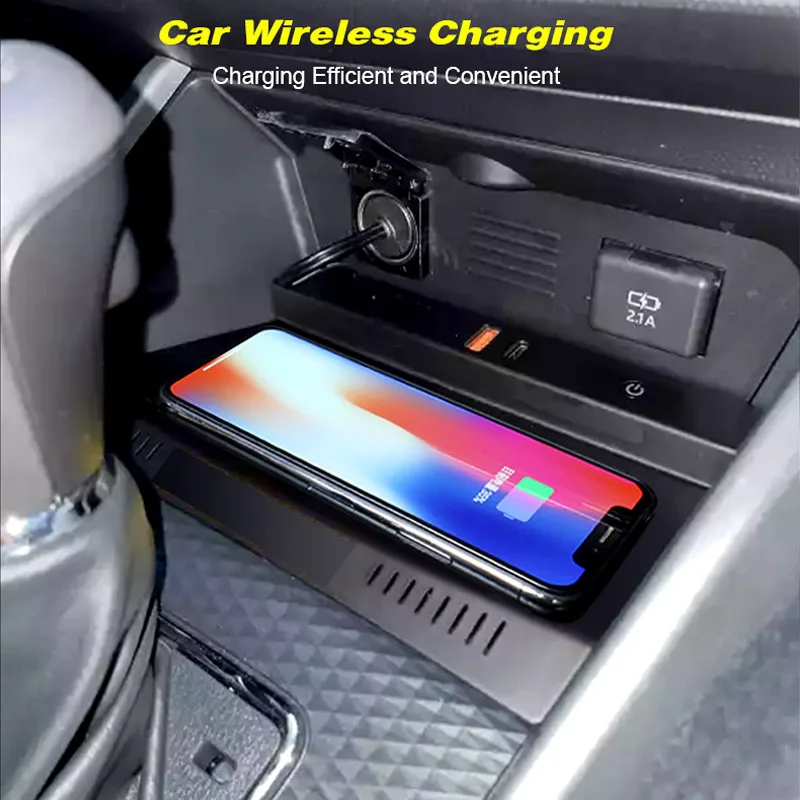 15w Car Wireless Charger Phone Fast Charging Plate Interior Decoration Products Accessories Parts For Toyota Raize 2020-2023