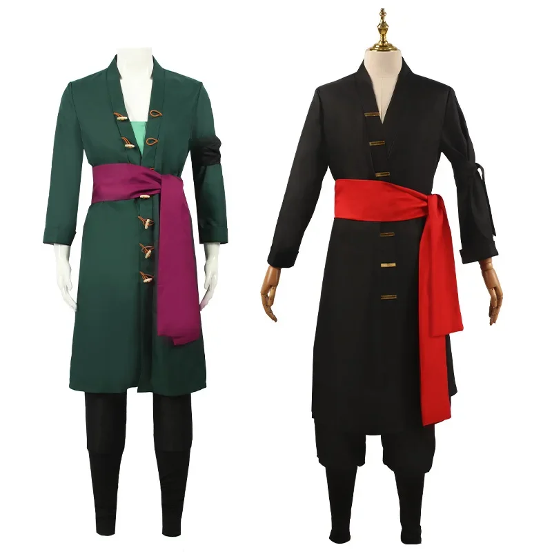 Roronos Fantasia Cosplay com Brincos, Anime Kimono, Robe, Manto Zoro, Uniforme, Roupas de Halloween, Comic Con