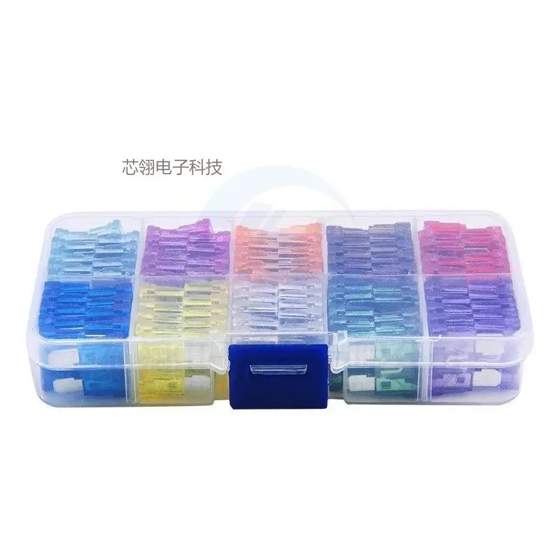 100pcs 2a-35a Medium Car Fuse 10 Specifications Igniter Headlight Air Conditioning Safety Tube Plug 10 Specifications