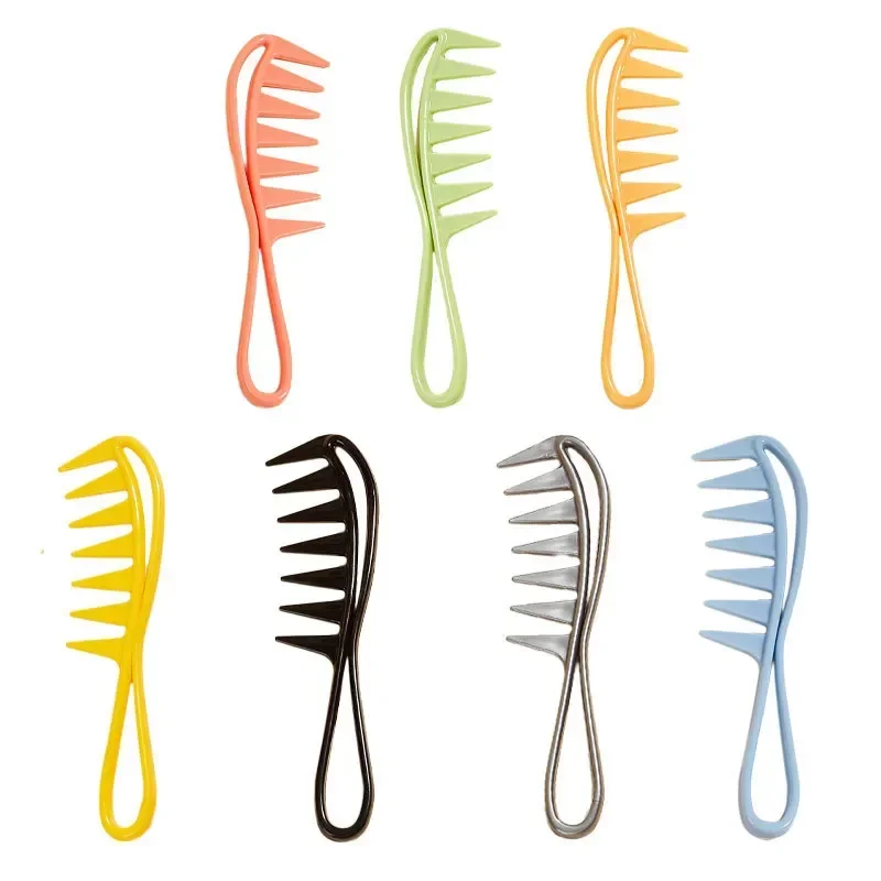 New Muticolor Barber Men Oil Combs Wide Tooth Hairdressing Comb Massage Shark Plastic Comb Hair Clipper Curling Accessory