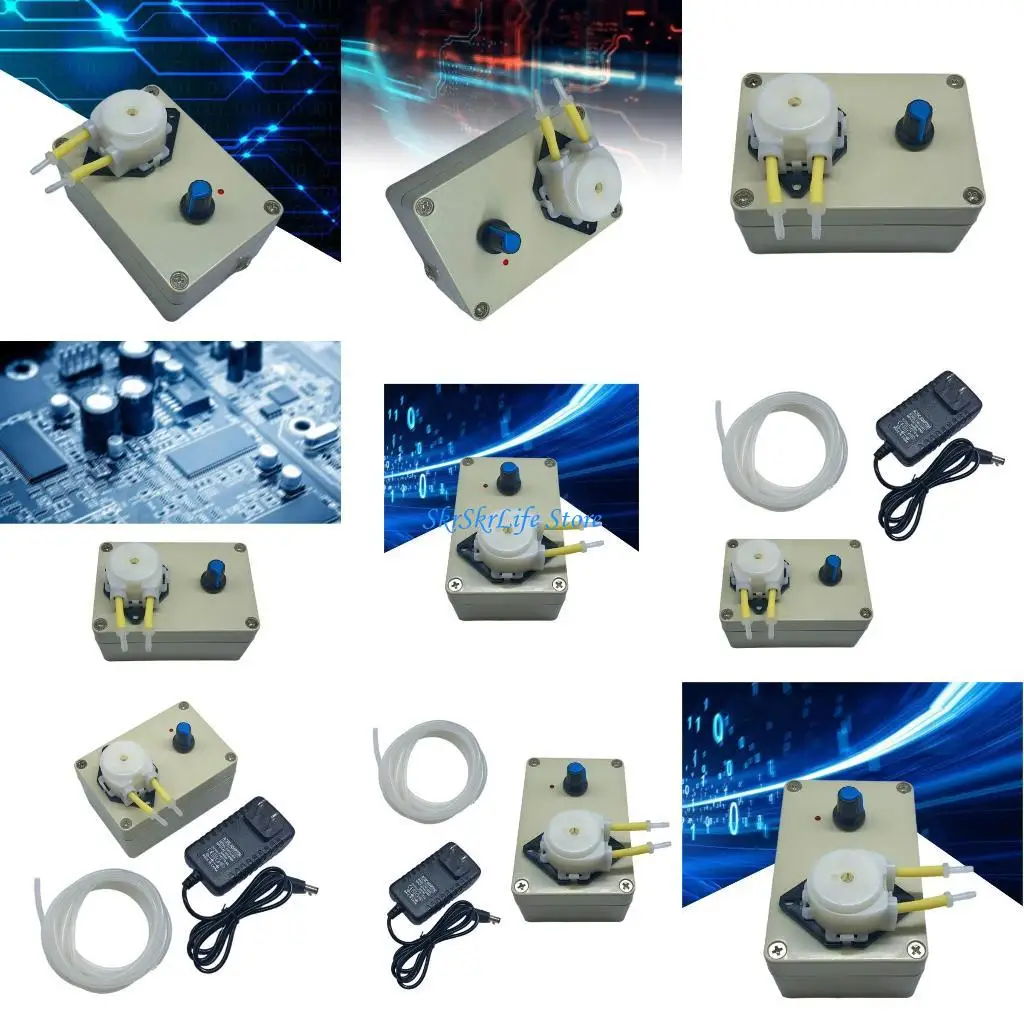 E65E مضخة تمعجية صغيرة مضخة زحف مضخة المعايرة مع معدل تدفق قابل للتعديل مضخة الجرعات للمختبر الكيميائي لتجهيز الأغذية #1