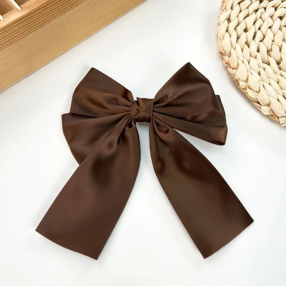 Neue Große Elegante Satin-Haarspange mit Mehrschichtigen Schleifen Mehrfarbiges Glänzendes Band-Accessoire für Frauen Süße Haarstyling-Dekoration – Detail 9
