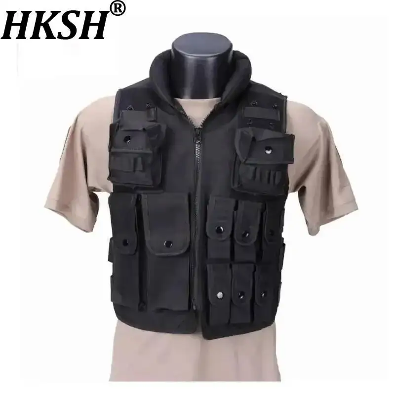 

HKSH Men's Tide Dark Techwear Waistcoat Outdoor Tactical Vest Outdoor Security Training Equipment Chic Tank Tops Pockets HK2208