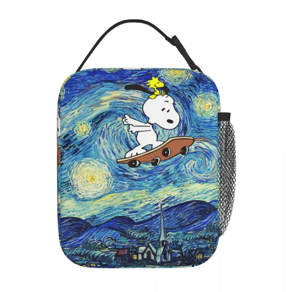 Snoopy Starry Night Insulated Lunch Bags Leakproof Meal Container Cooler Bag Tote Lunch Box Beach Outdoor Food Storage Bags