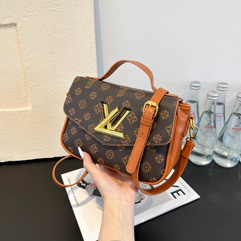 

Trendy Patterns Women's Leather Shoulder Bag Classics Vintage Style Crossbody Bag Luxury Designer Handheld Small Square Bag