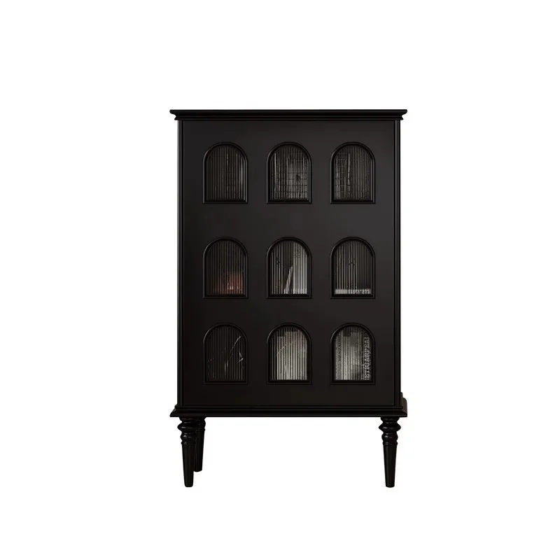 

Retro solid wood dining side cabinet, fully equipped wine cabinet, American locker, European storage, bucket cabinet