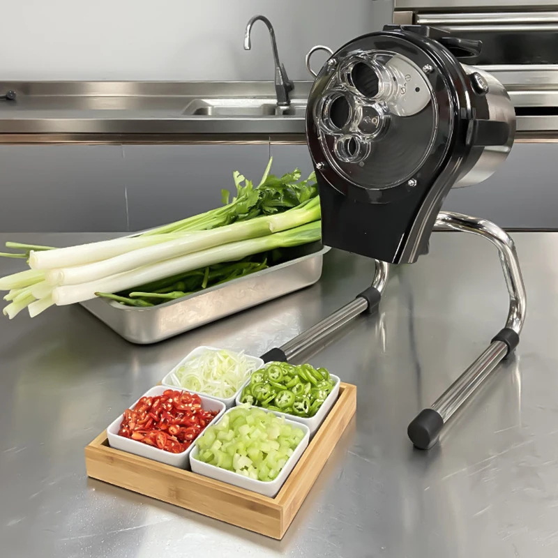 Cut onions, small commercial vegetable cutter, electric onion beater, leek, millet, pepper rings, multifunctional ring cutting