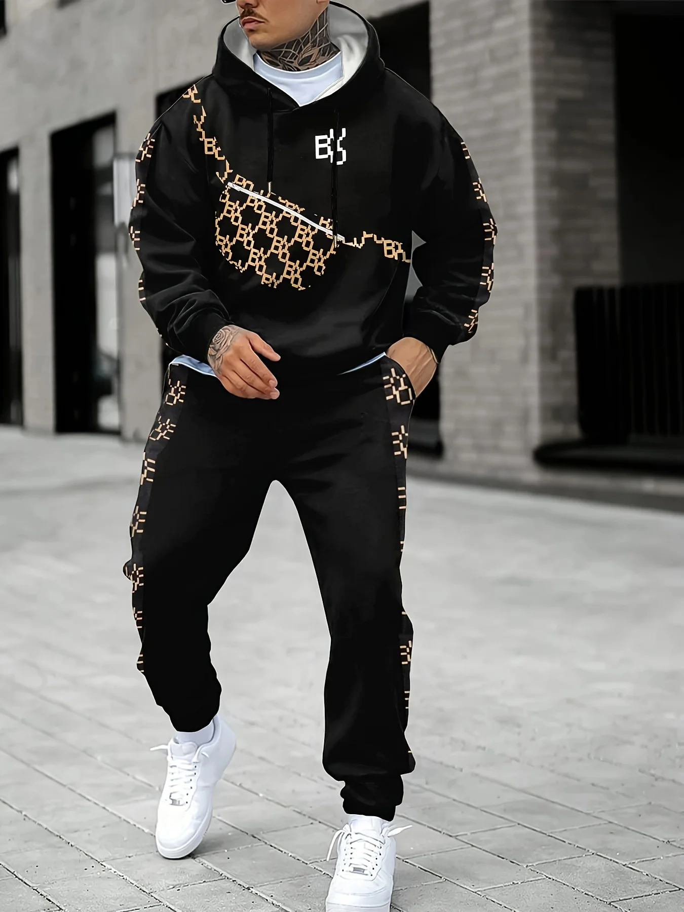 

2025 Autumn Winter 3D Print Man Tracksuit Set Fashion Casual Hoodie+Pants 2 Piece Sets Y2K Trend Streetwear