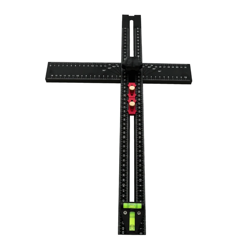 

Шаблон для сверления отверстий в дверях ящика, гипсокартон, Т-образная квадратная линейка, регулируемая линейка для позиционирования, линейка для позиционирования сверления