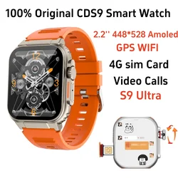 8GB + 128GB S9 Ultra Smart Watch con schermo Amoled da 2.2 pollici fotocamera 800W WiFi GPS 4g SIM card S12 Ultra Android Smartwatch per uomo