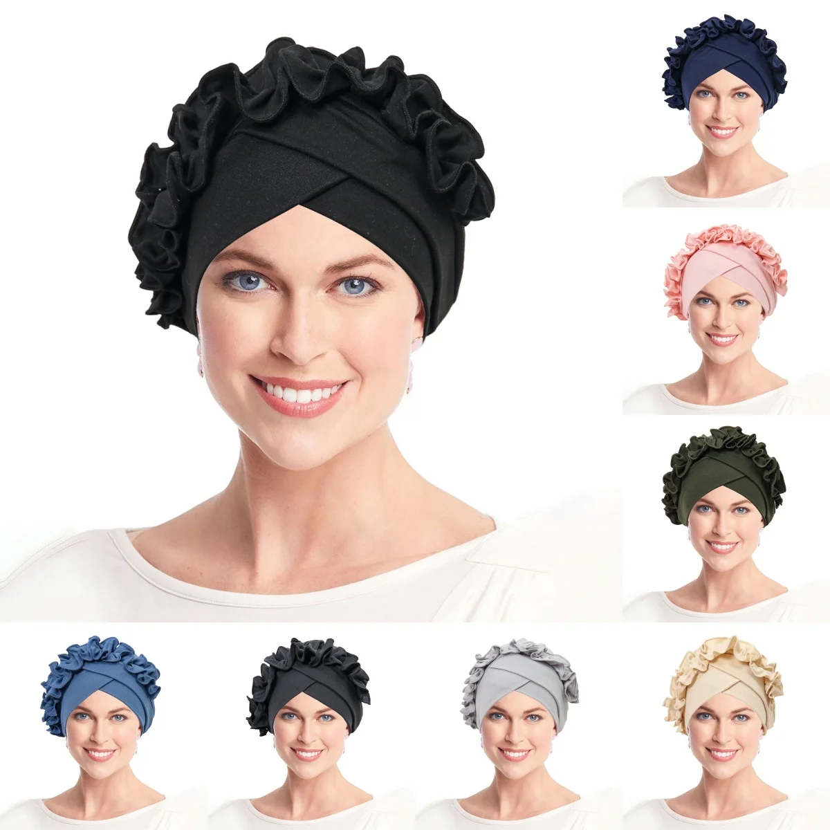 

New Forehead Cross Braid Muslim Turban Cap Solid Color Women Hijabs Islamic Chemo Cap Head Scarf Ladies Head Wrap Cover Hijab