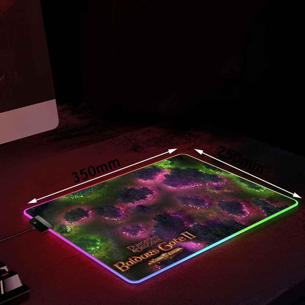 RGB LED Backlight Gaming Mouse Pad, 3 RGB LED Mousepad, Luminous Desk Mat, Gamer, Desktop, Acessórios de computador