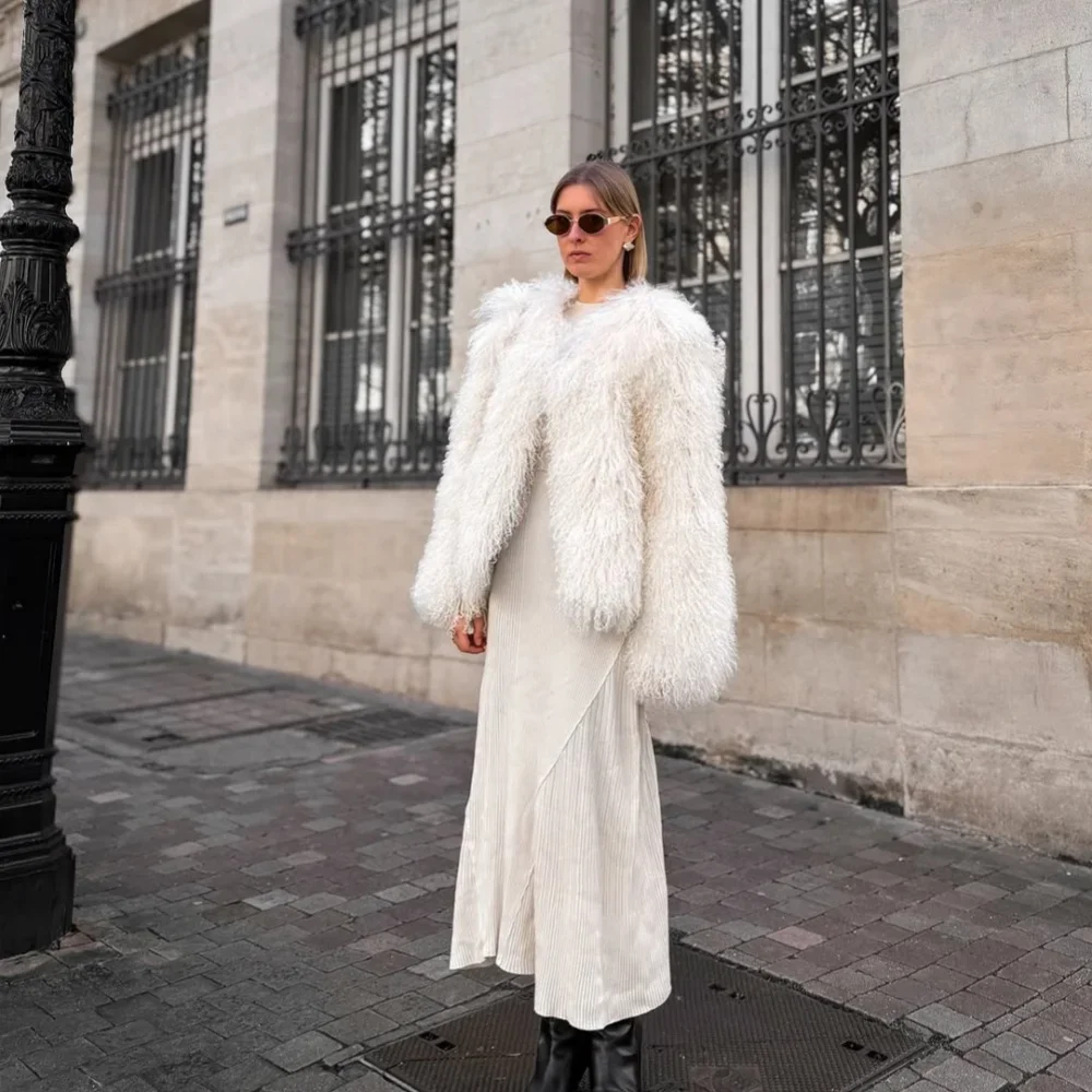 OFTBUY Natural Mongolia Sheep Fur Coat Thick Warm Short Real FurJacket Outerwear Female New Fashion Autumn Winter Clothes Women
